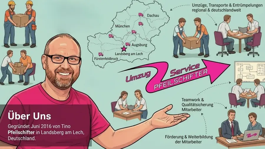 Tino Pfeilschifter mit einer Übersicht des Einzugsgebiets und des Teams